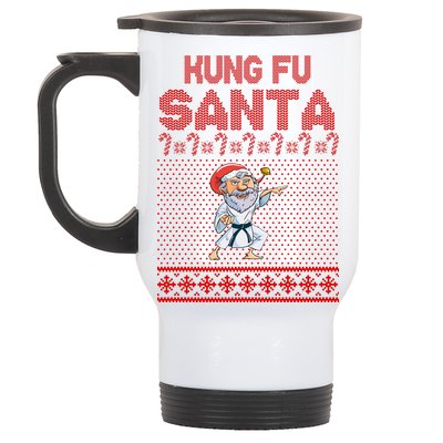 Kung Fu Santa Ugly Christmas Stainless Steel Travel Mug