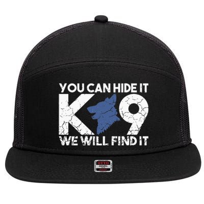 K9 Unit Police Dog Thin Blue Line K9 Police Officer Tribute 7 Panel Mesh Trucker Snapback Hat