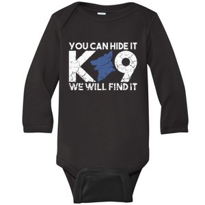 K9 Unit Police Dog Thin Blue Line K9 Police Officer Tribute Baby Long Sleeve Bodysuit