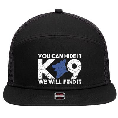 K9 Unit Police Dog Thin Blue Line K9 Police Officer Tribute 7 Panel Mesh Trucker Snapback Hat