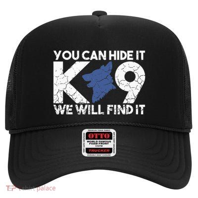 K9 Unit Police Dog Thin Blue Line K9 Police Officer Tribute High Crown Mesh Back Trucker Hat