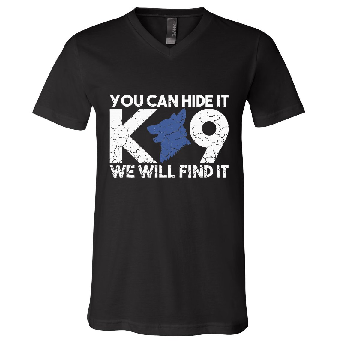 K9 Unit Police Dog Thin Blue Line K9 Police Officer Tribute V-Neck T-Shirt