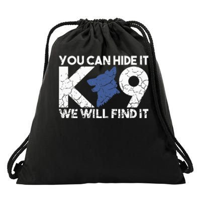 K9 Unit Police Dog Thin Blue Line K9 Police Officer Tribute Drawstring Bag