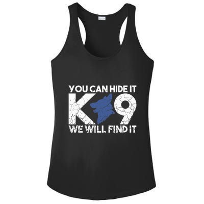 K9 Unit Police Dog Thin Blue Line K9 Police Officer Tribute Ladies PosiCharge Competitor Racerback Tank