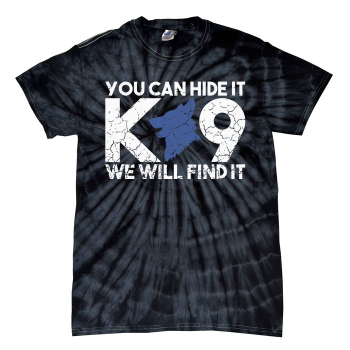 K9 Unit Police Dog Thin Blue Line K9 Police Officer Tribute Tie-Dye T-Shirt