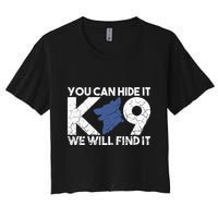 K9 Unit Police Dog Thin Blue Line K9 Police Officer Tribute Women's Crop Top Tee