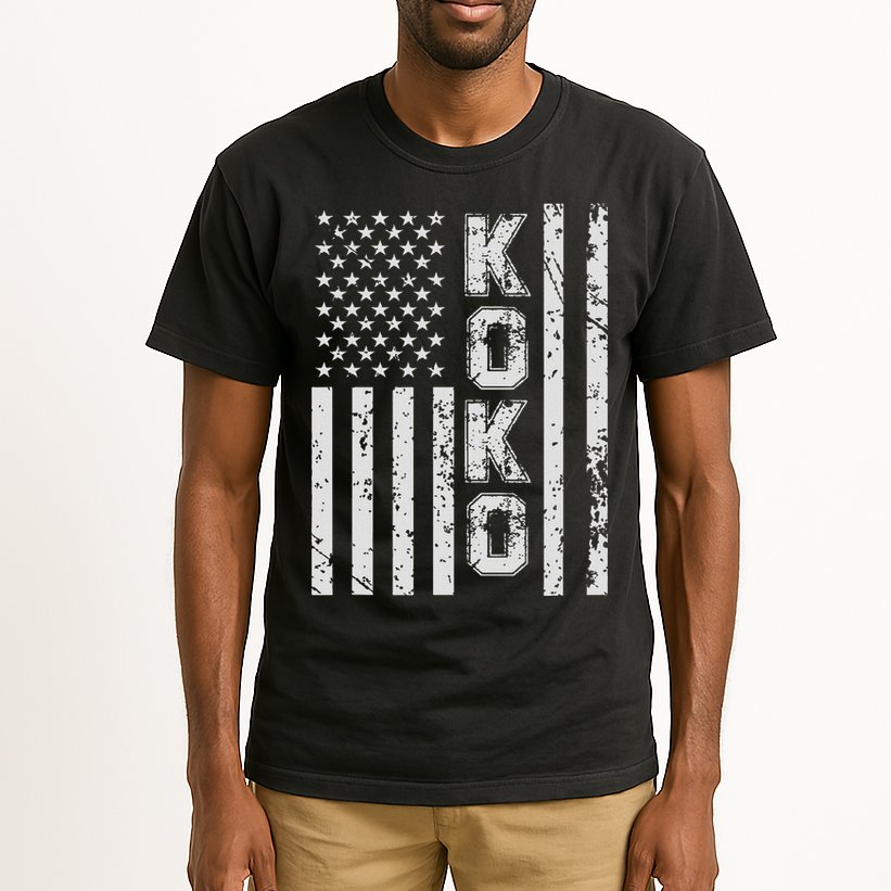 Koko United States Patriotic American Flag Tall T-Shirt