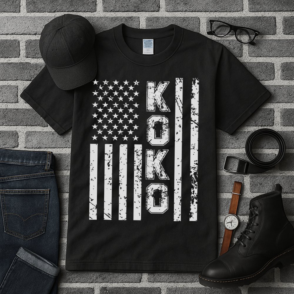 Koko United States Patriotic American Flag Tall T-Shirt