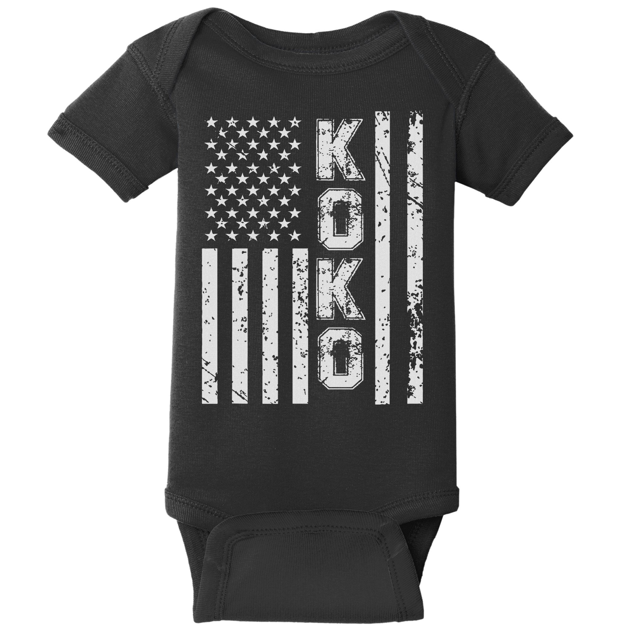 Koko United States Patriotic American Flag Baby Bodysuit