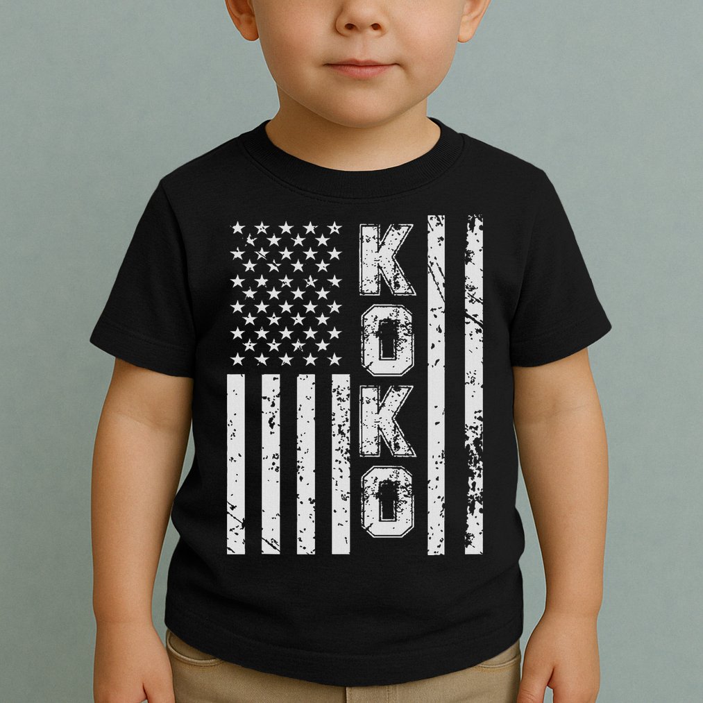 Koko United States Patriotic American Flag Toddler T-Shirt