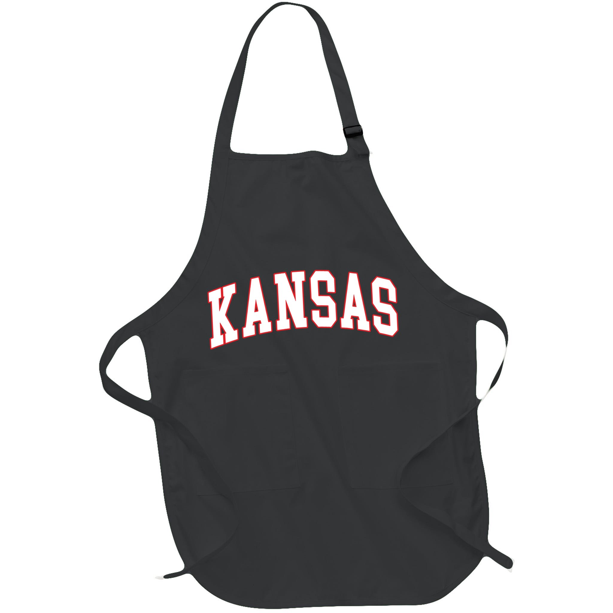 Kansas United States Varsity Style White Red Font Apron