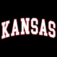 Kansas United States Varsity Style White Red Font Womens T-Shirt