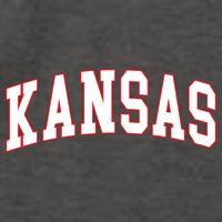 Kansas United States Varsity Style White Red Font Vector Backpack