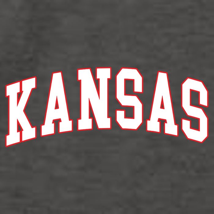 Kansas United States Varsity Style White Red Font Vector Backpack