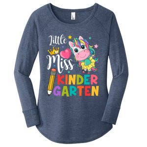 Kinder Unicorn Student Teacher Little Miss Kindergarten Gift Women's Perfect Tri Tunic Long Sleeve Shirt