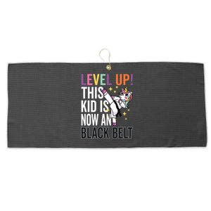 Karate Uniform Unicorn Level Up Black Belt Award Ceremony Funny Gift Large Microfiber Waffle Golf Towel