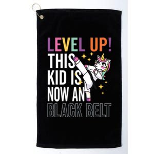 Karate Uniform Unicorn Level Up Black Belt Award Ceremony Funny Gift Platinum Collection Golf Towel