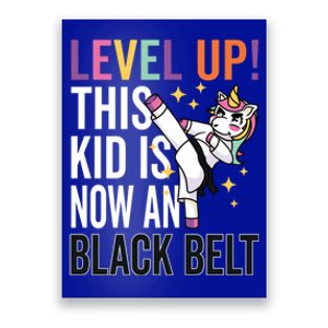 Karate Uniform Unicorn Level Up Black Belt Award Ceremony Funny Gift Poster