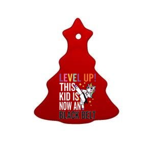 Karate Uniform Unicorn Level Up Black Belt Award Ceremony Funny Gift Ceramic Tree Ornament