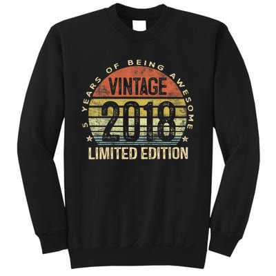 K.i.d.s Vintage 2018 Limited Edition 5 Year Old Gifts 5th Birthday Sweatshirt