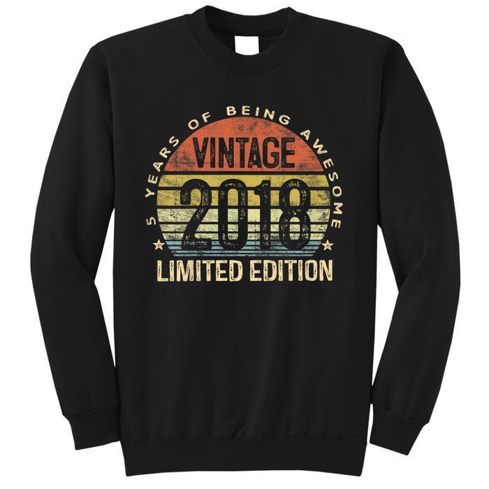 K.i.d.s Vintage 2018 Limited Edition 5 Year Old Gifts 5th Birthday Sweatshirt