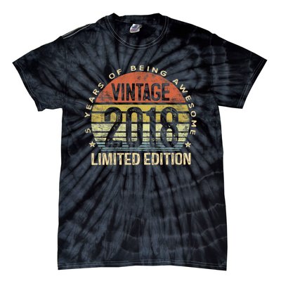 K.i.d.s Vintage 2018 Limited Edition 5 Year Old Gifts 5th Birthday Tie-Dye T-Shirt