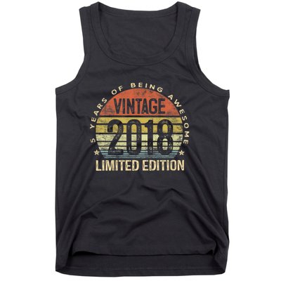 K.i.d.s Vintage 2018 Limited Edition 5 Year Old Gifts 5th Birthday Tank Top