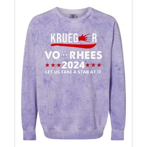 Krueger Voorhees 2024 Let Us Take A Stab At It Colorblast Crewneck Sweatshirt