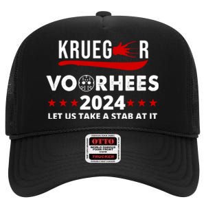 Krueger Voorhees 2024 Let Us Take A Stab At It High Crown Mesh Back Trucker Hat