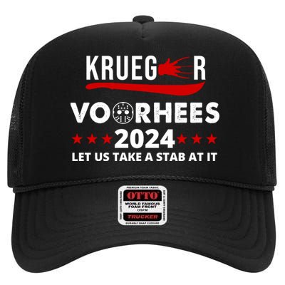 Krueger Voorhees 2024 Let Us Take A Stab At It High Crown Mesh Back Trucker Hat