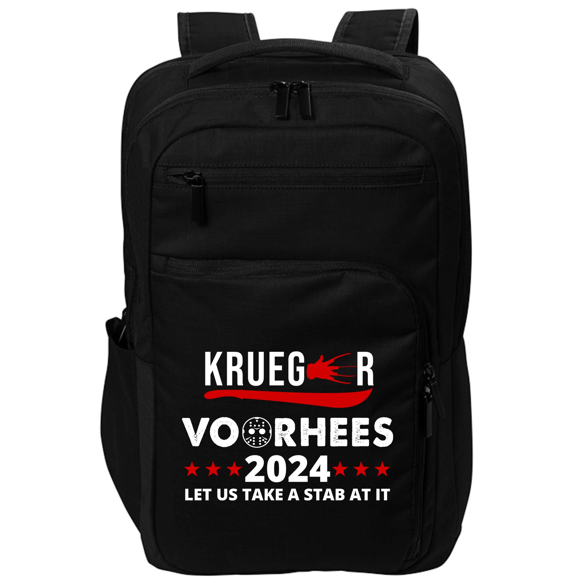 Krueger Voorhees 2024 Let Us Take A Stab At It Impact Tech Backpack