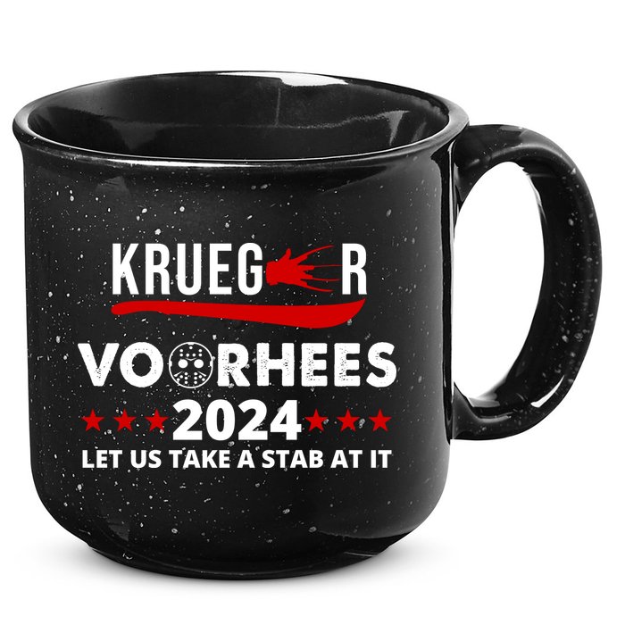 Krueger Voorhees 2024 Let Us Take A Stab At It 15oz Campfire Ceramic Mug