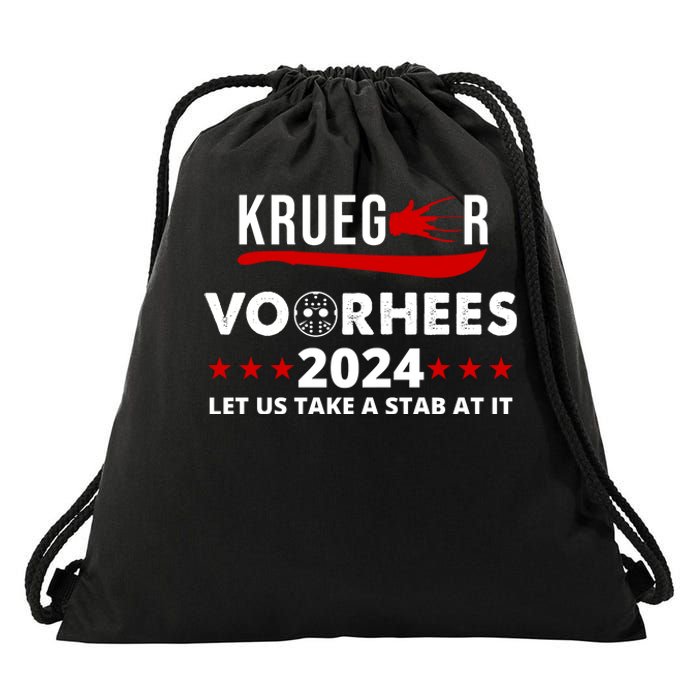 Krueger Voorhees 2024 Let Us Take A Stab At It Drawstring Bag