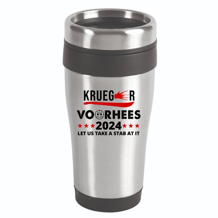 Krueger Voorhees 2024 Let Us Take A Stab At It 16oz Travel Tumbler
