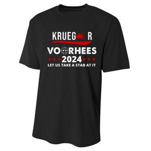 Krueger Voorhees 2024 Let Us Take A Stab At It Performance Sprint T-Shirt