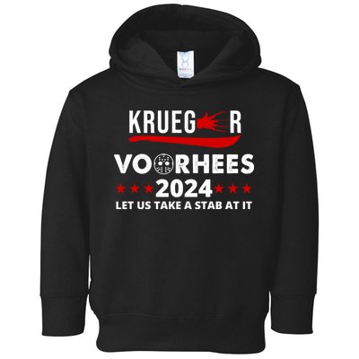 Krueger Voorhees 2024 Let Us Take A Stab At It Toddler Hoodie