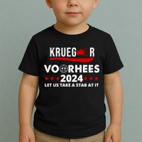 Krueger Voorhees 2024 Let Us Take A Stab At It Toddler T-Shirt