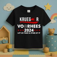Krueger Voorhees 2024 Let Us Take A Stab At It Toddler T-Shirt