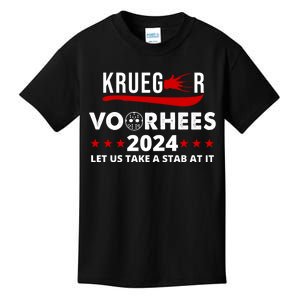 Krueger Voorhees 2024 Let Us Take A Stab At It Kids T-Shirt