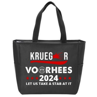 Krueger Voorhees 2024 Let Us Take A Stab At It Zip Tote Bag