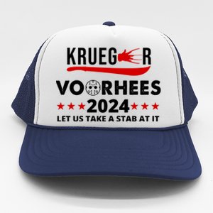 Krueger Voorhees 2024 Let Us Take A Stab At It Trucker Hat