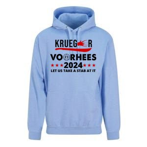 Krueger Voorhees 2024 Let Us Take A Stab At It Unisex Surf Hoodie