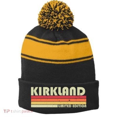 Kirkland Vintage 80 Birthday Stripe Pom Pom Beanie