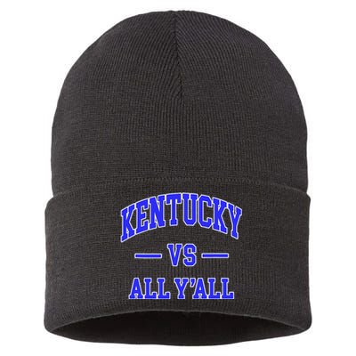 Kentucky vs All Y'all Throwback Design football Sustainable Knit Beanie