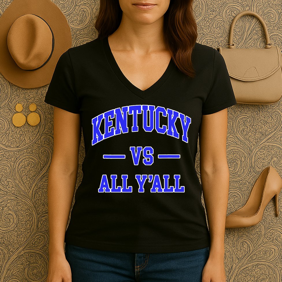 Kentucky vs All Y'all Throwback Design football Women's V-Neck T-Shirt