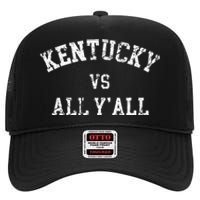 Kentucky Vs All YAll Throwback Design Weathered High Crown Mesh Back Trucker Hat