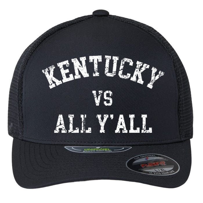 Kentucky Vs All YAll Throwback Design Weathered Flexfit Unipanel Trucker Cap