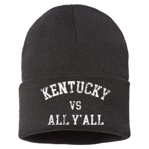 Kentucky Vs All YAll Throwback Design Weathered Sustainable Knit Beanie