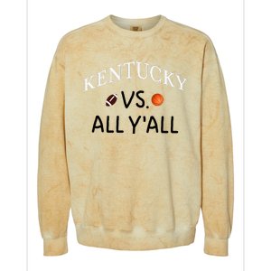 Kentucky Vs. All YAll Football Basketball Colorblast Crewneck Sweatshirt