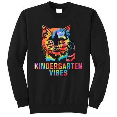 Kindergarten Vibes Back To School Cat Kitty Girl Tie Dye Gift Sweatshirt